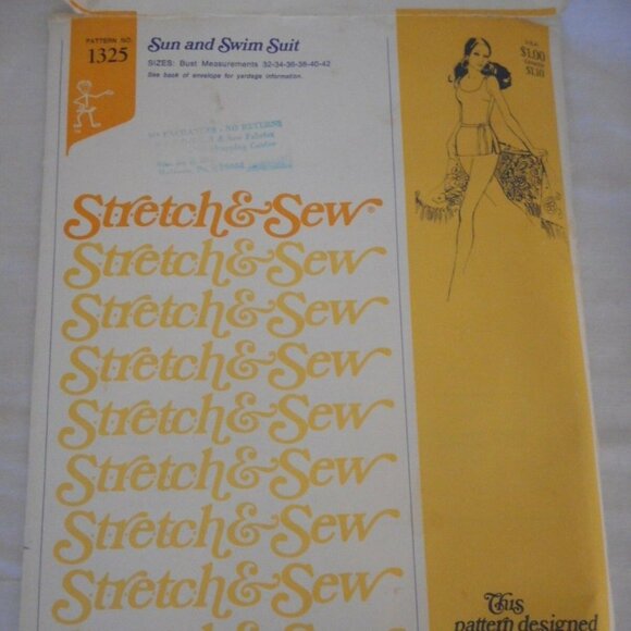 Vtg 1970s knit swim suit pattern - Picture 1 of 6